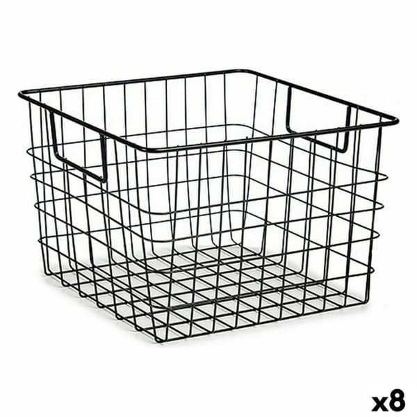 Multifunktionell korg Kinvara W7318 Svart Stål 29 x 19,5 x 32 cm Med handtag (8 antal)