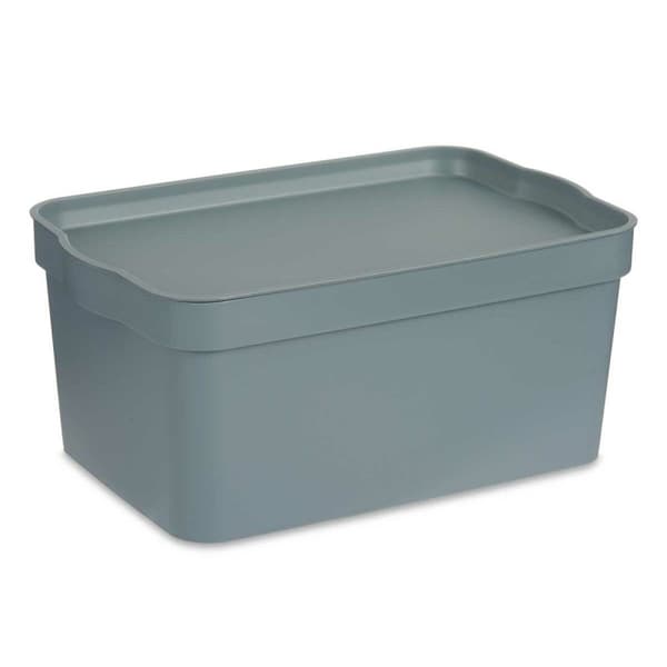 Förvaringslåda med lock Kipit TP594-2 Grå Plast 7,5 L 21 x 14,2 x 32 cm (12 antal)