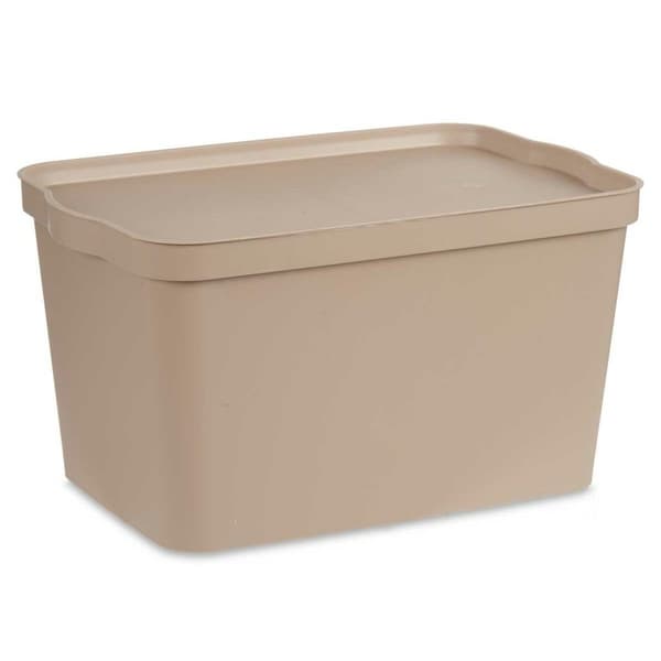 Förvaringslåda med lock Kipit TP596-3 Beige Plast 24 L 29,3 x 24,5 x 45 cm (6 antal)