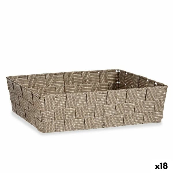 Multifunktionell korg Kipit A3-6885 Beige Tyg 3,8 L 34 x 8,5 x 21 cm (18 antal)