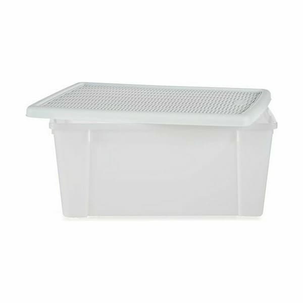 Förvaringslåda med lock Stefanplast Elegance Vit Plast 29 x 17 x 39 cm (6 antal)