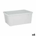 Miniatyrbild 1 av 3: Förvaringslåda med lock Stefanplast Elegance Vit Plast 29 x 17 x 39 cm (6 antal)