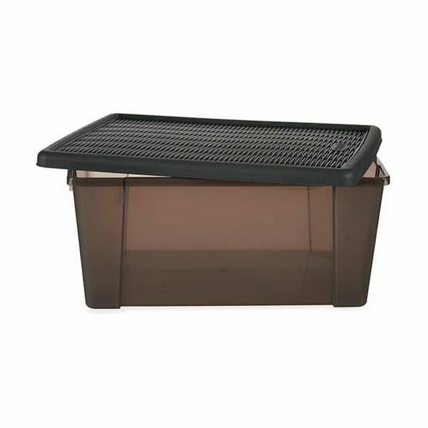 Förvaringslåda med lock Stefanplast Elegance Grå Plast 15 L 29 x 17 x 39 cm (6 antal)
