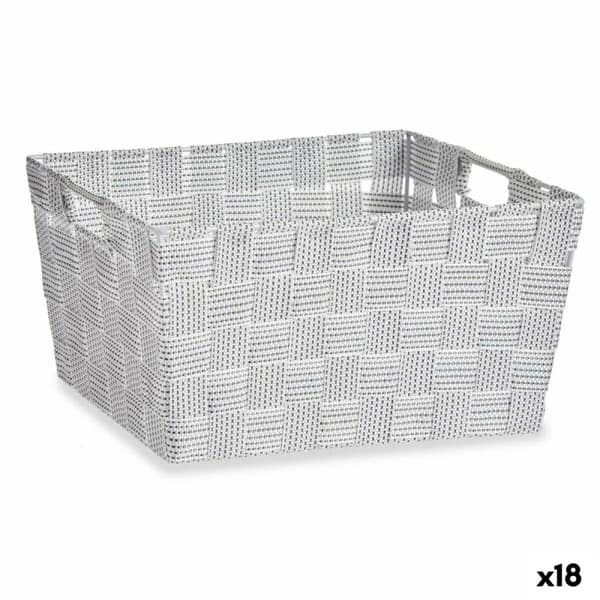 Multifunktionell korg Kipit A3-6883 Vit Tyg 30,4 x 14 x 20 cm (18 antal)