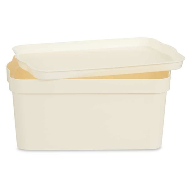 Förvaringslåda med lock Kipit TP594-4 Kräm Plast 7,5 L 21,5 x 14,5 x 32 cm (12 antal)