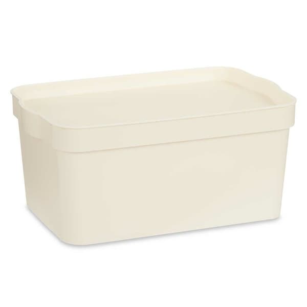 Förvaringslåda med lock Kipit TP594-4 Kräm Plast 7,5 L 21,5 x 14,5 x 32 cm (12 antal)