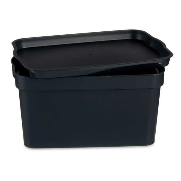 Förvaringslåda med lock Kipit TP592-1 Antracitgrå Plast 2,3 L 13,5 x 11 x 20 cm (24 antal)
