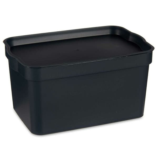 Förvaringslåda med lock Kipit TP592-1 Antracitgrå Plast 2,3 L 13,5 x 11 x 20 cm (24 antal)