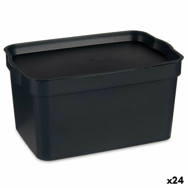 Förvaringslåda med lock Kipit TP592-1 Antracitgrå Plast 2,3 L 13,5 x 11 x 20 cm (24 antal)
