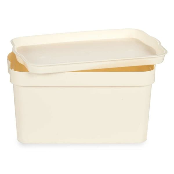 Förvaringslåda med lock Kipit TP592-4 Kräm Plast 2,3 L 13,5 x 11 x 20 cm (24 antal)