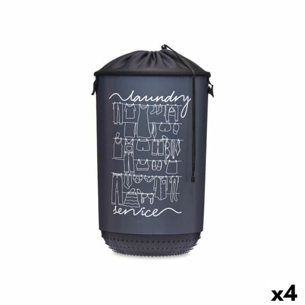 Tvättkorg Kipit Laundry Sevice Mörkblå Plast 40 L 34 x 52,5 x 34 cm (4 antal)