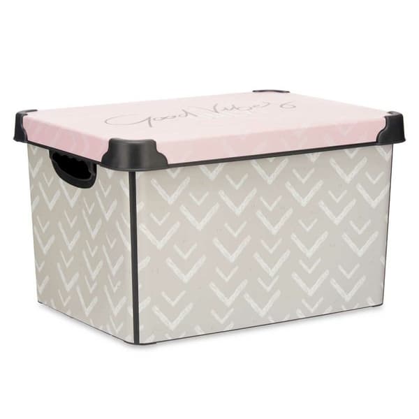 Förvaringslåda med lock Kipit Vibes Rosa Plast Pilar 22 L 30 x 23,5 x 40 cm (12 antal)
