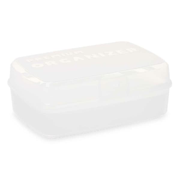 Ask med fack Kinvara 02 1192 Vit Transparent Plast 21,5 x 8,5 x 15 cm (12 antal)