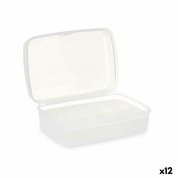 Ask med fack Kinvara 02 1192 Vit Transparent Plast 21,5 x 8,5 x 15 cm (12 antal)