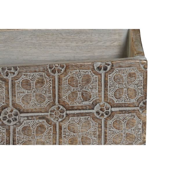 Flerfunktionell förvaring DKD Home Decor Vit Naturell Mangoträ 32 x 13 x 21 cm (12 antal)