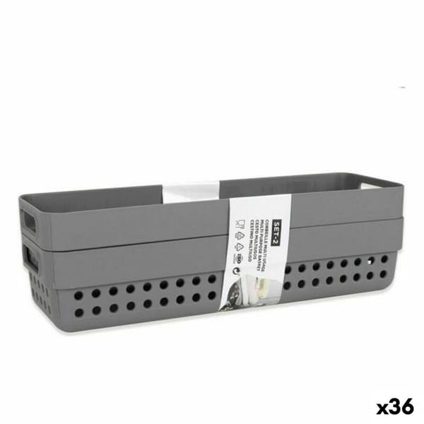 Multifunktionell korg Confortime 144888 24 x 7,5 x 5 cm 24 x 7,5 x 7 cm 2 Delar (36 antal)
