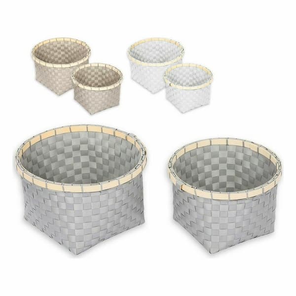 Multifunktionell korg Confortime Rund 26 x 26 x 17 cm 2 Delar (6 antal)