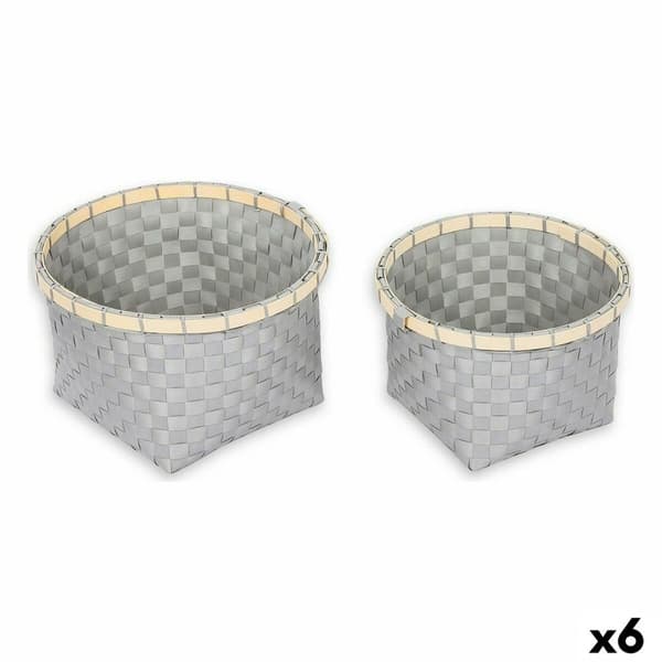 Multifunktionell korg Confortime Rund 26 x 26 x 17 cm 2 Delar (6 antal)