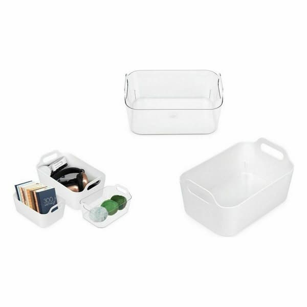 Multifunktionell korg Confortime Vit 24 x 16,7 x 11,2 cm (18 antal)