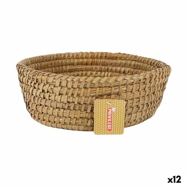 Multifunktionell korg Privilege Korne Brun vide Rund 27 x 27 x 9 cm (12 antal)