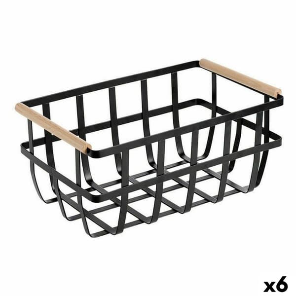 Multifunktionell korg Confortime Svart 36 x 22 x 15,5 cm (6 antal)