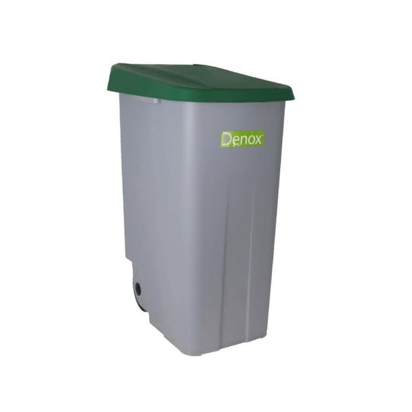 Papperskorg på hjul Denox 110 L Grön 58 x 41 x 89 cm (2 antal)