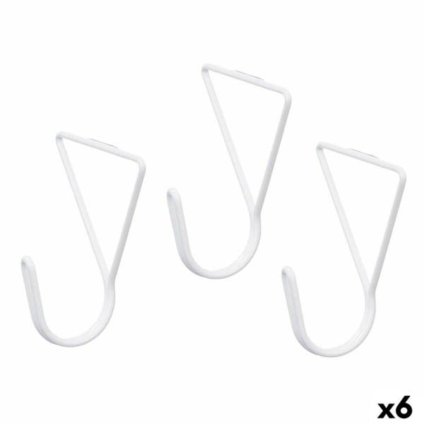 Klädhängare Vit Metall Triangulär Set 3 Delar (6 antal)