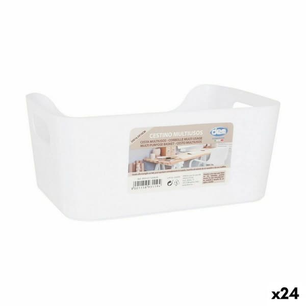 Multifunktionell korg Confortime Vit 24 x 16,5 x 10 cm (24 antal)