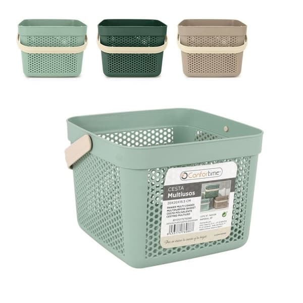 Multifunktionell korg Confortime Plast 5 L 20 x 20 x 15,5 cm (24 antal)