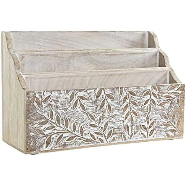 Multifunktionsorganisator - DKD Heminredning - Mangoträ - 35x14x23 cm - Vit - Barn