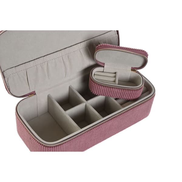 Smyckeskrin Home ESPRIT Kräm Magenta 20,5 x 10 x 6 cm (2 Delar)