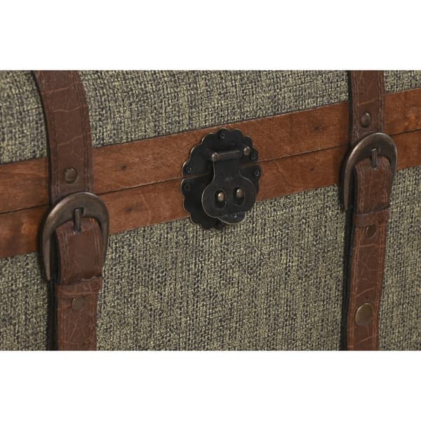 Koffertset Home ESPRIT Grön Multicolour Trä Kanvas Tropiskt 60 x 43,5 x 42 cm (3 antal)