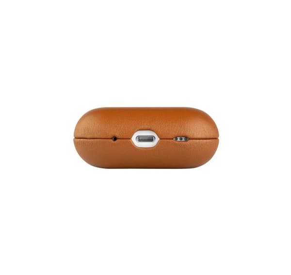 Kiinteä, kuulokekotelo MagSafe-tuella, Apple AirPods Pro 2/Pro 2 (USB-C), ruskea, nahka