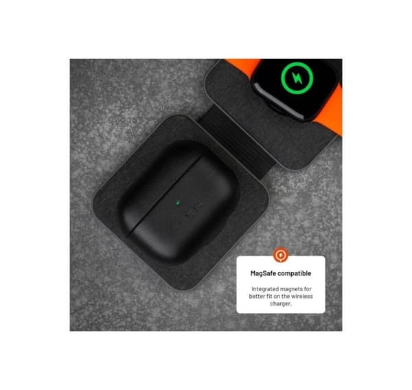 Fast, hörlursfodral med MagSafe-stöd, Apple AirPods Pro 2/Pro 2 (USB-C), svart, läder