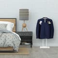 Miniatyrbild 3 av 6: Relaxdays Valet de chambre, Natt, stöd i trä, stående, kostymer utan veck, MDF och metall, HlP 102 x 46 x 24cm, vit