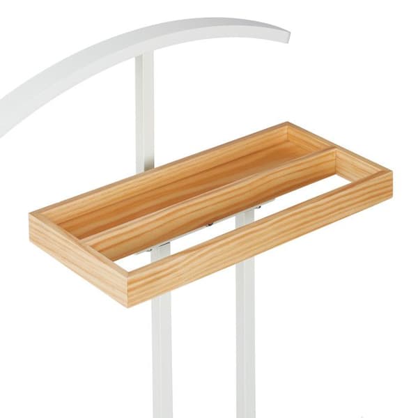 Relaxdays Valet de chambre, Natt, stöd i trä, stående, kostymer utan veck, MDF och metall, HlP 102 x 46 x 24cm, vit