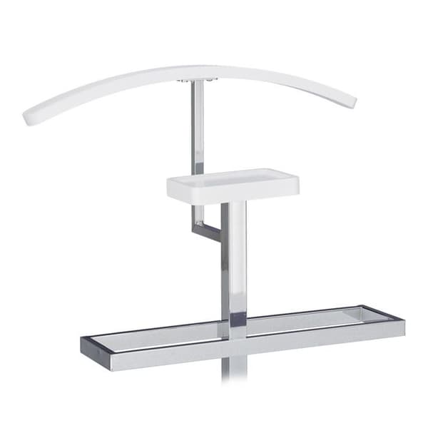 Relaxdays Room Valet Klädställ Metall Design Rumsställ HxBxD: 112 x 47 x 30 cm, Vit