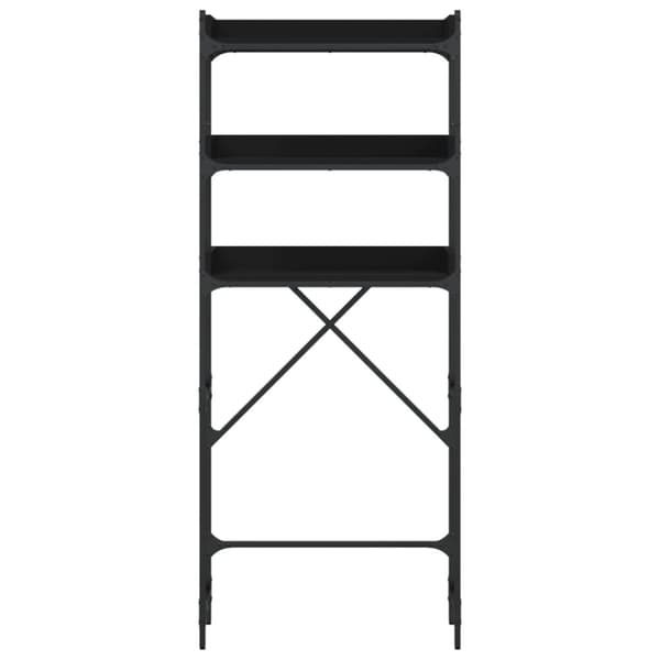 vaskemaskineskab 67x25x163 cm konstrueret træ sort