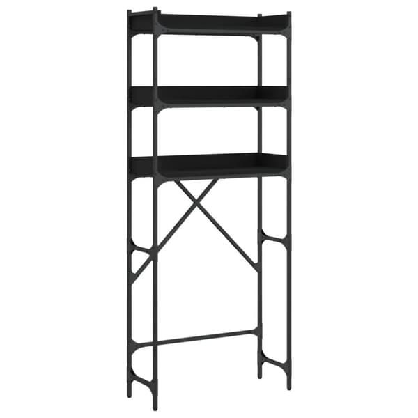 vaskemaskineskab 67x25x163 cm konstrueret træ sort
