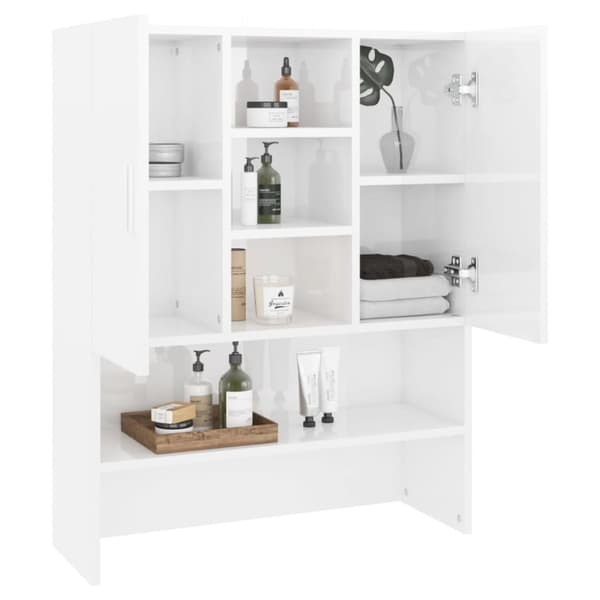 badeværelsesskab 70,5x25,5x90 cm hvid højglans