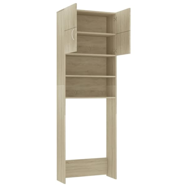 vaskemaskineskab 64x25,5x190 cm konstrueret træ Sonoma-eg