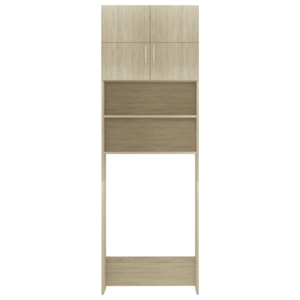 vaskemaskineskab 64x25,5x190 cm konstrueret træ Sonoma-eg
