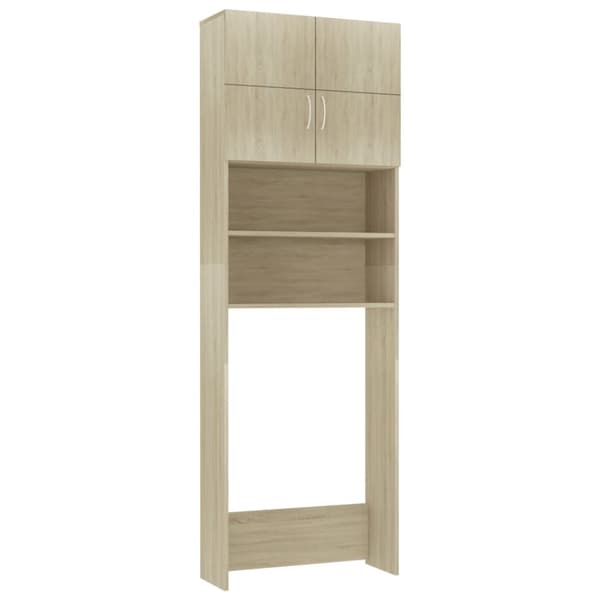 vaskemaskineskab 64x25,5x190 cm konstrueret træ Sonoma-eg