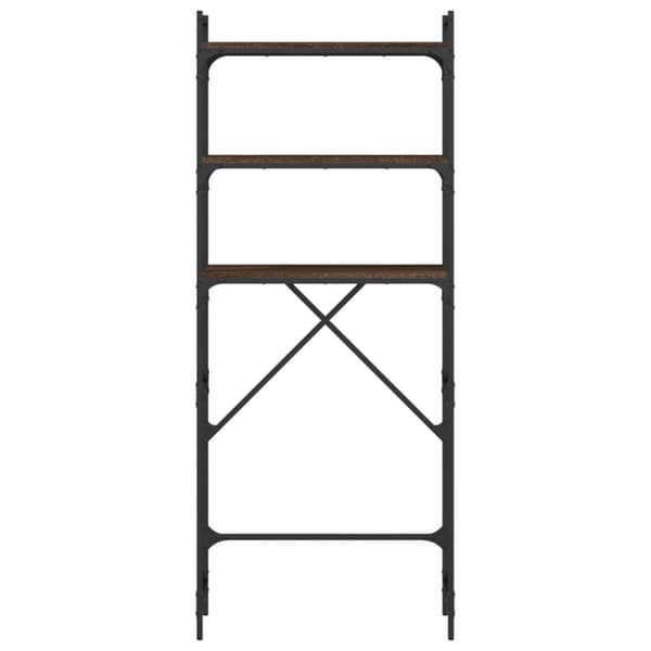 Pesukonehyllykkö ruskea tammi 67x25x163 cm tekninen puu