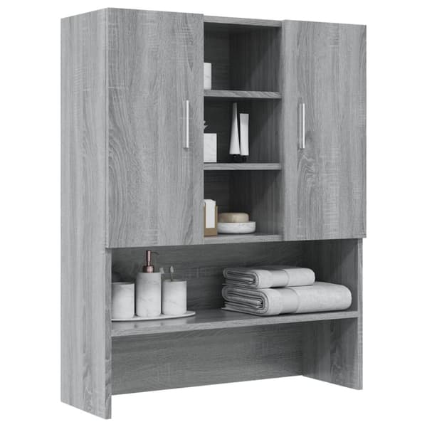 vaskemaskineskab 70,5x25,5x90 cm grå sonoma-eg
