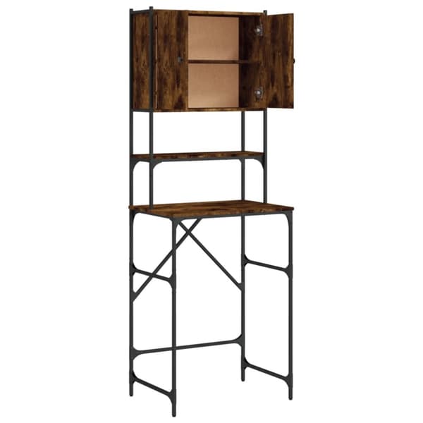 vaskemaskineskab 68x48,5x194 cm røget egetræsfarve