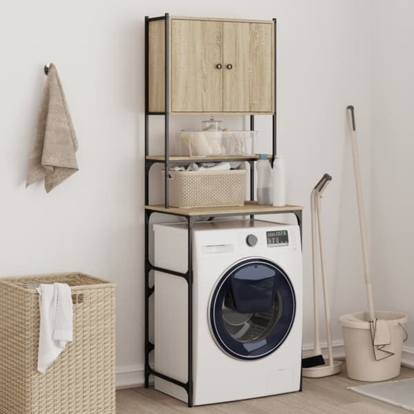 vaskemaskineskab 68x48,5x194 cm sonoma-eg