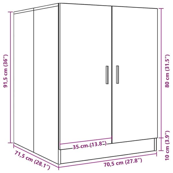 Tvättmaskinsskåp åldrat trä 70,5x71,5x91,5 cm