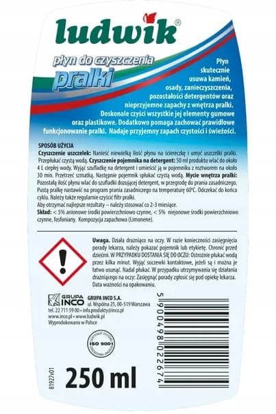 Ludwik pyykinpesukoneen puhdistusaine 250 ml pro clean