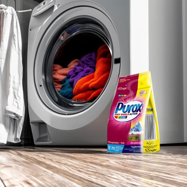 Purox vaskepulver 5,5 kg farvefolie